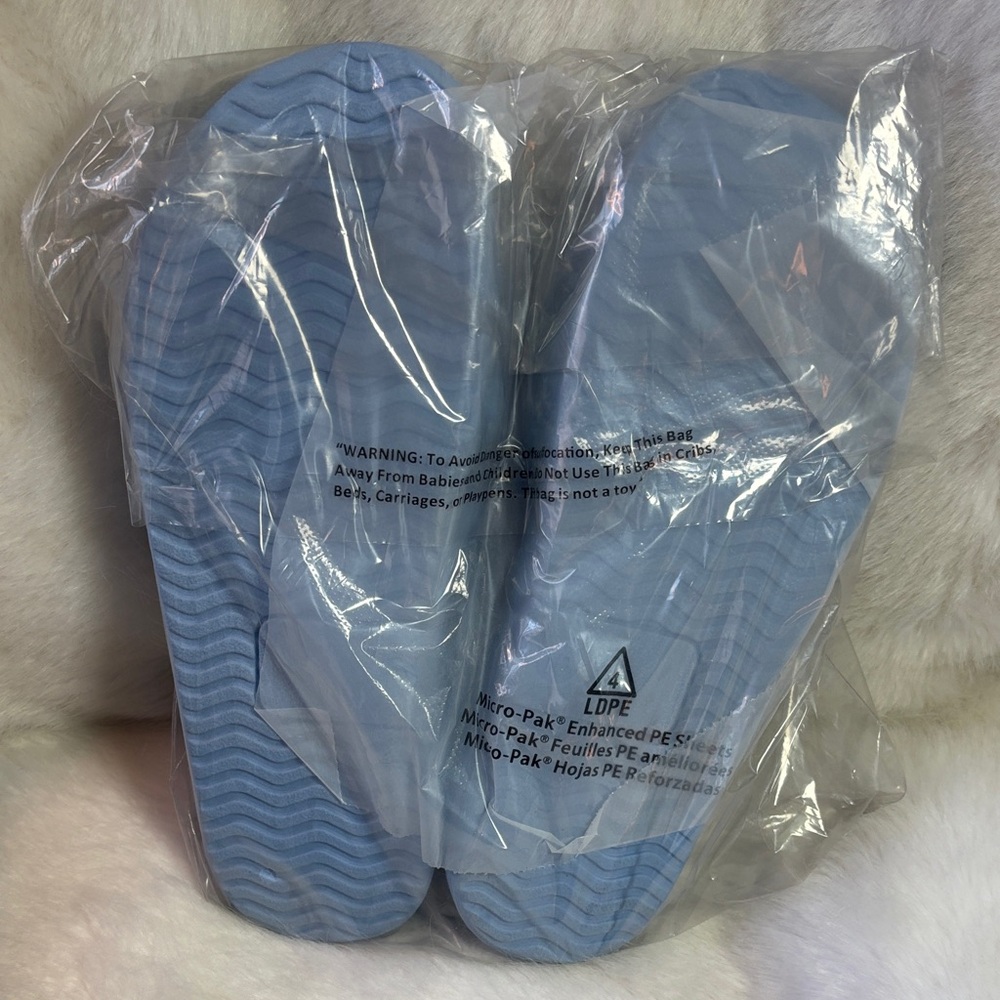 Roller Rabbit Light Blue Patterned Slides NWT - image 2